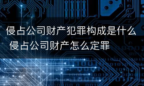 侵占公司财产犯罪构成是什么 侵占公司财产怎么定罪